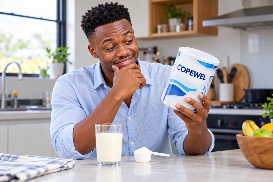 Man holding Copewel clinical nutrition
