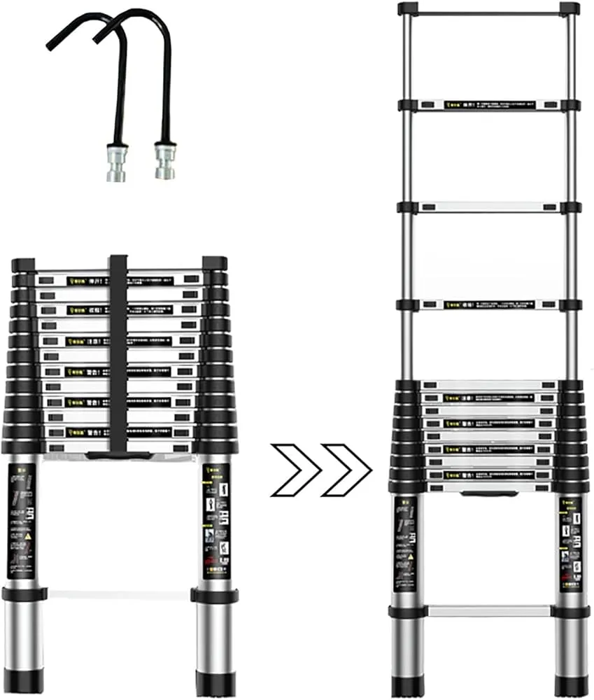 Aluminium Telescopic Ladder Single Side（Silver）