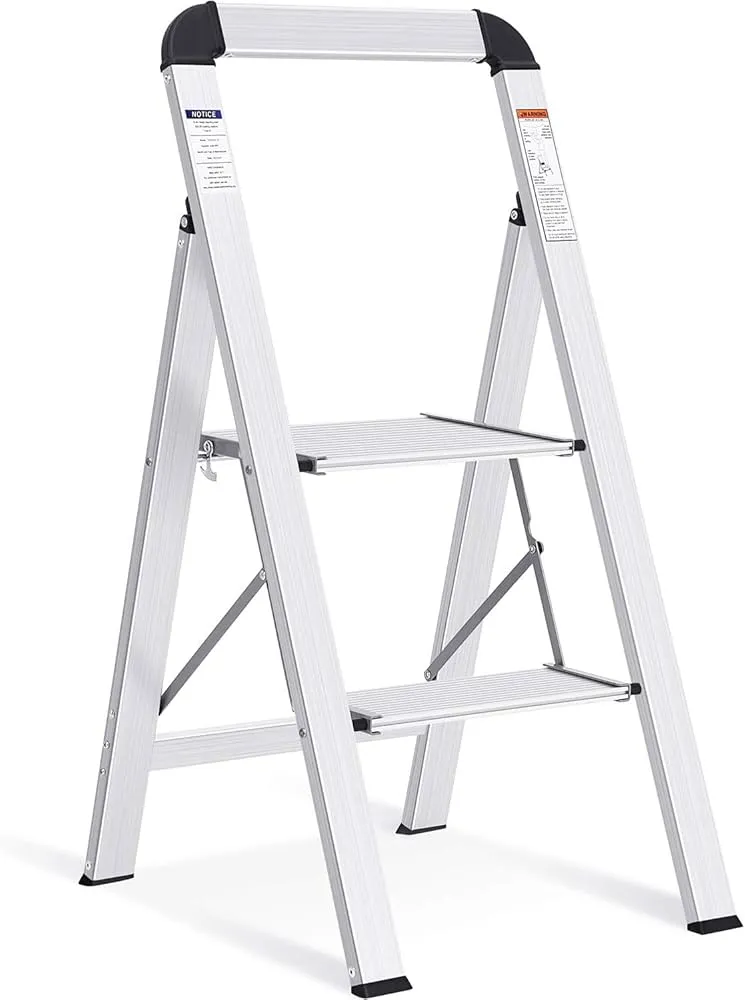 Household Aluminum Ladder; 2 Steps,