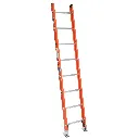 Fiberglass Straight Ladder With Aluminium Steps