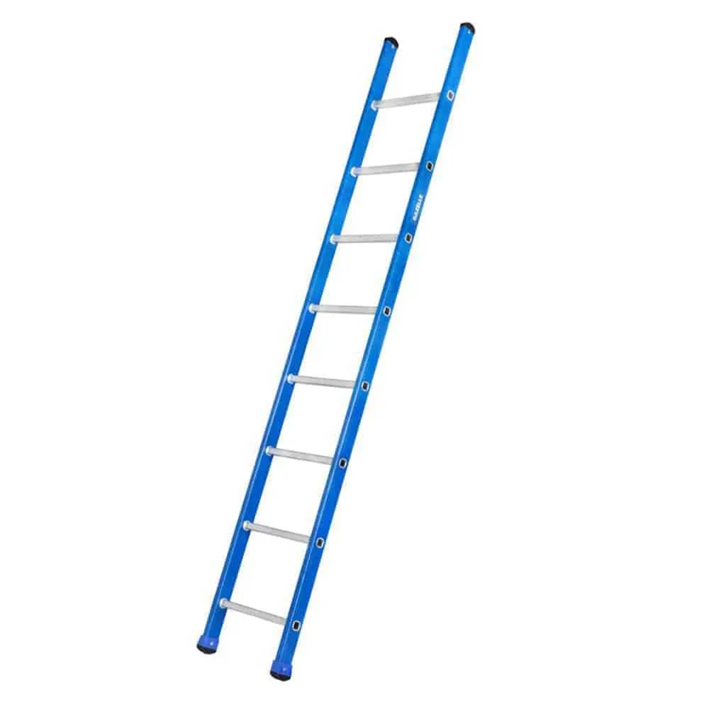 Fiberglass Straight Ladder With Aluminium Steps