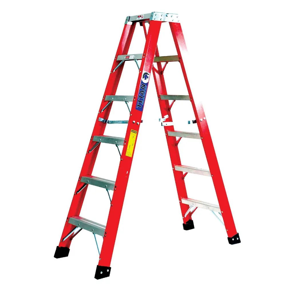 Fiberglass Step Ladder With Aluminium Steps