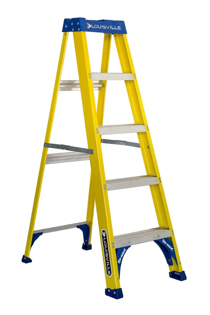 Fiberglass Step Ladder With Aluminium Steps