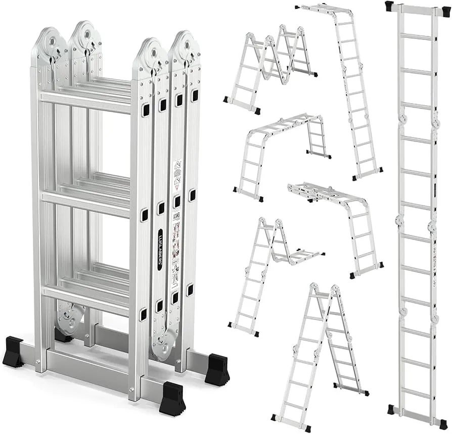 Aluminum Multipurpose Ladder With Small Hinges Total