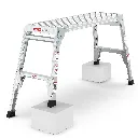 Aluminium Folding Platform And Step Ladder, With Extra Working Platform