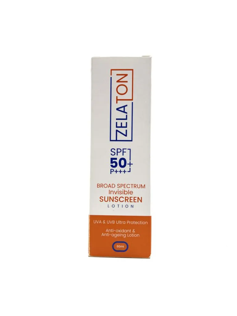 Zelaton SPF 50 Sunscreen Lotion 60ml (Invisible SPF 50 Sunscreen)