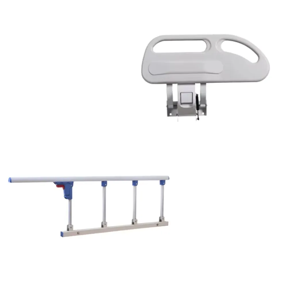 Barrières latérales ABS pour lit d'hôpital à 3 manivelles (paire) – Protection sûre, durable et relevage facile pour patients