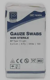 [2745] Sterile Gauze Swab – 5 × 5 cm | Absorbent, Safe & Essential Wound Care