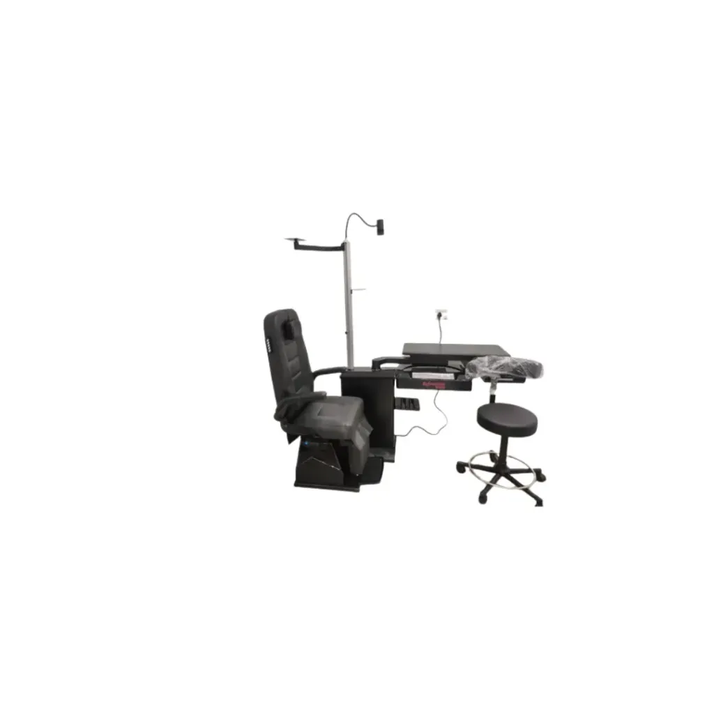 [2889] Ophthalmin Refraction Unit – Compact Model with Manual Surgeon’s Chair | Space-Saving, Fully Integrated Eye Examination Workstation 