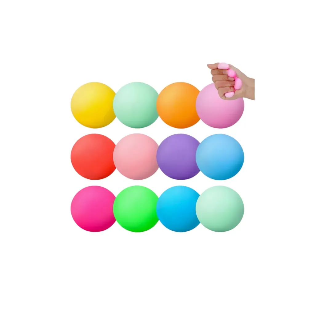 [3818] Stress Ball – 12 pcs / Poly Bag | Assorted Colors Hand Therapy & Stress Relief Balls