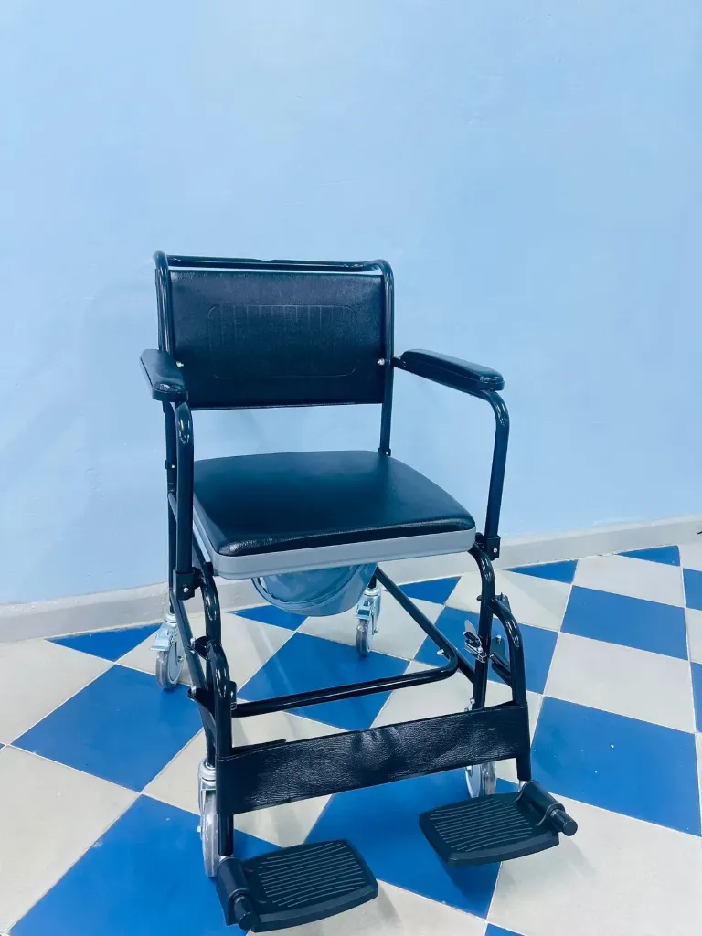 Commode Chair With Backrest and  castors