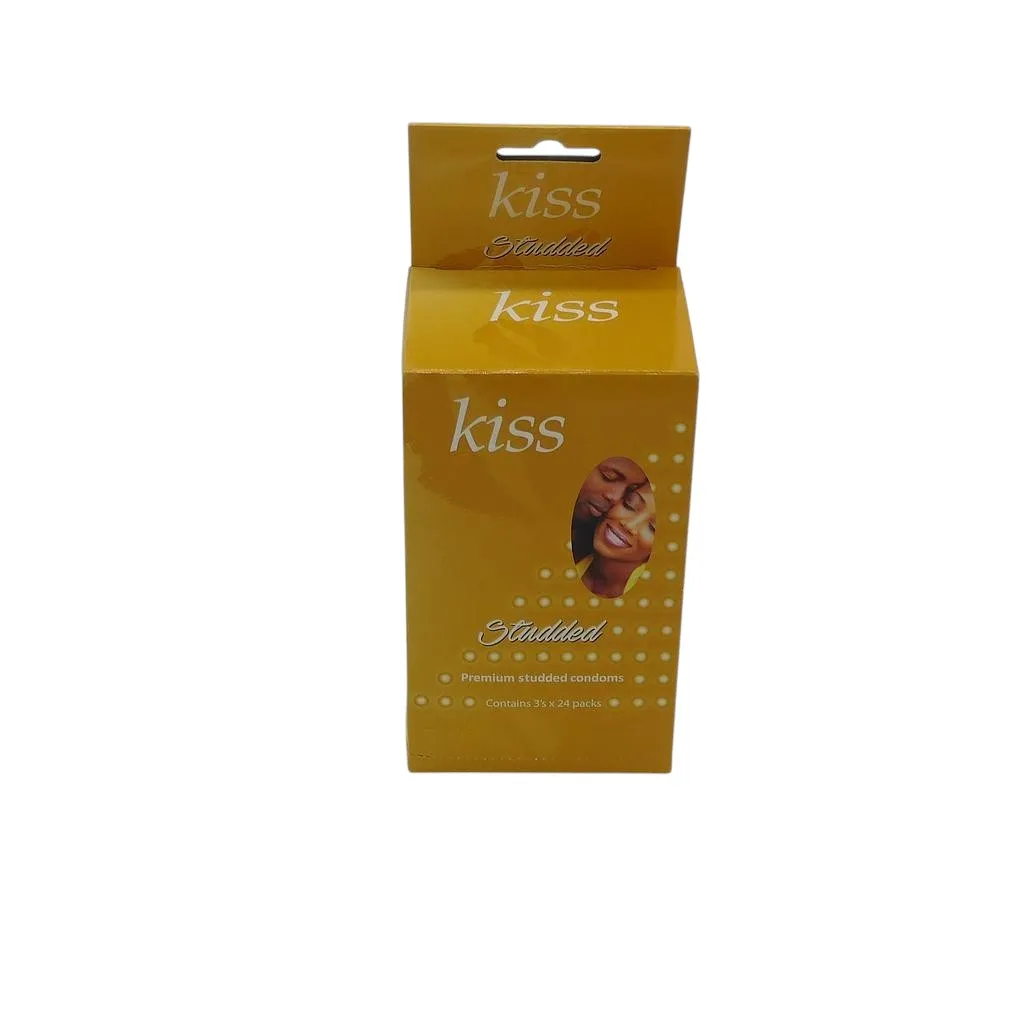 Kiss Studded Condoms 24 × 3’s – Studded Textured Lubricated Condoms (Full Outer)