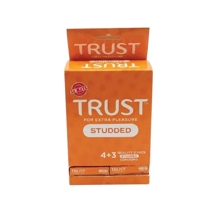 Trust Studded Condoms 24’s – Textured Lubricated Condoms for Contraception & Safer Sex