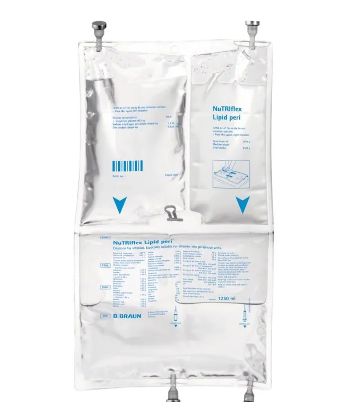 TPN Nutriflex Lipid Peri -3 Chamber Bag 1250ml 955 KCAL, Peripheral