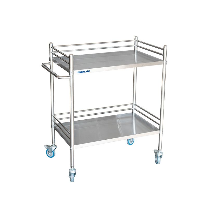 Instrument Trolley – Imported, 2 Shelves | Premium Stainless Steel Medical Cart