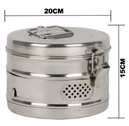 Dressing Drum /Sterilization drum/Gauze Drum Small 20cm | Stainless Steel | Autoclavable Sterilization Drum