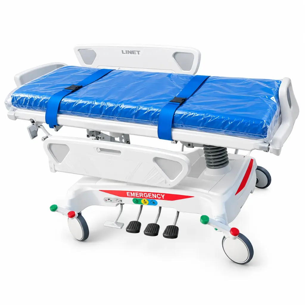 Patient Stretcher /Trolley– Hydraulic (Huntleigh Type) | High-Performance Emergency & Transfer Trolley