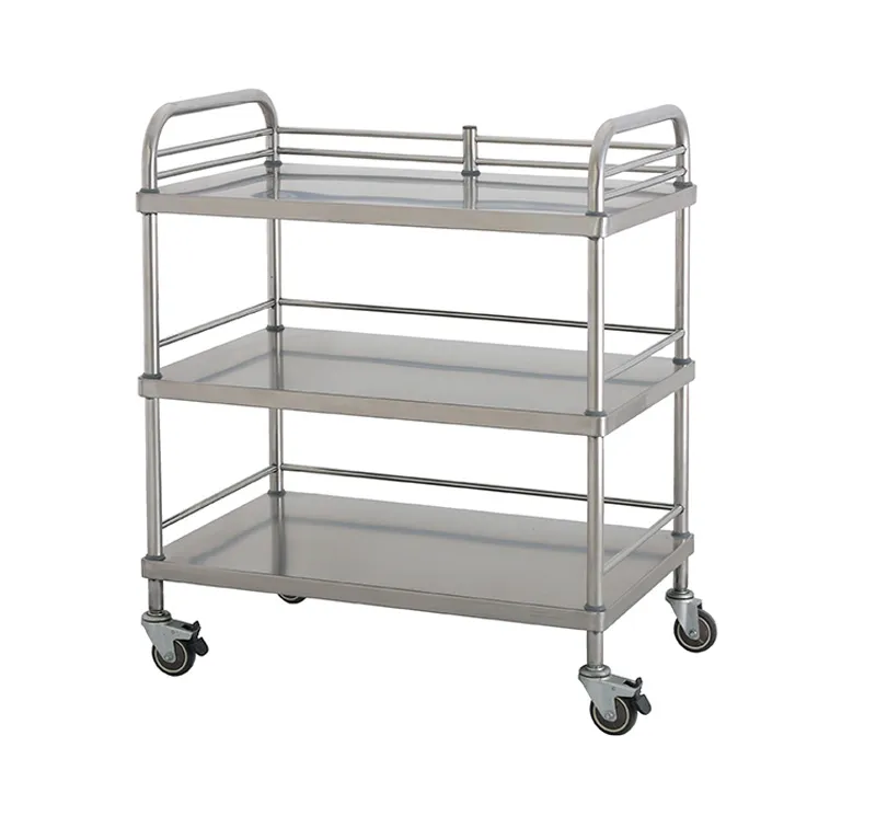 Instrument Trolley – Imported, 3 Shelves | Premium Stainless Steel Surgical Cart