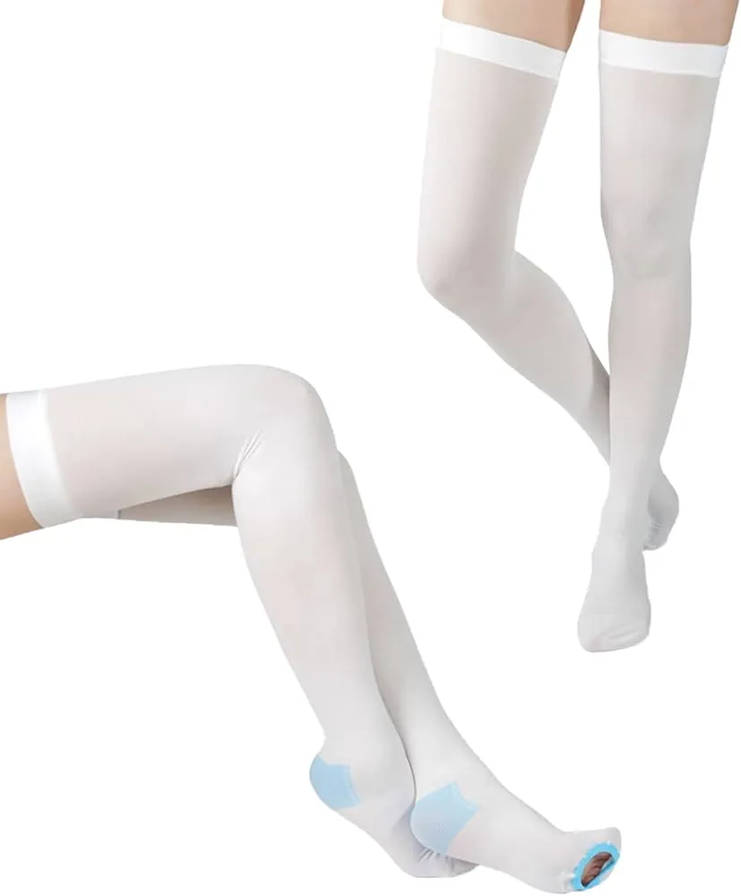 Lipothrombo Ag Above Knee Compression Stockings – Size XI, White (Pair)