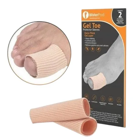 SEBS Gel Toe Protectors – Medium & Large Toe Cushions for Footcare, Per Pair