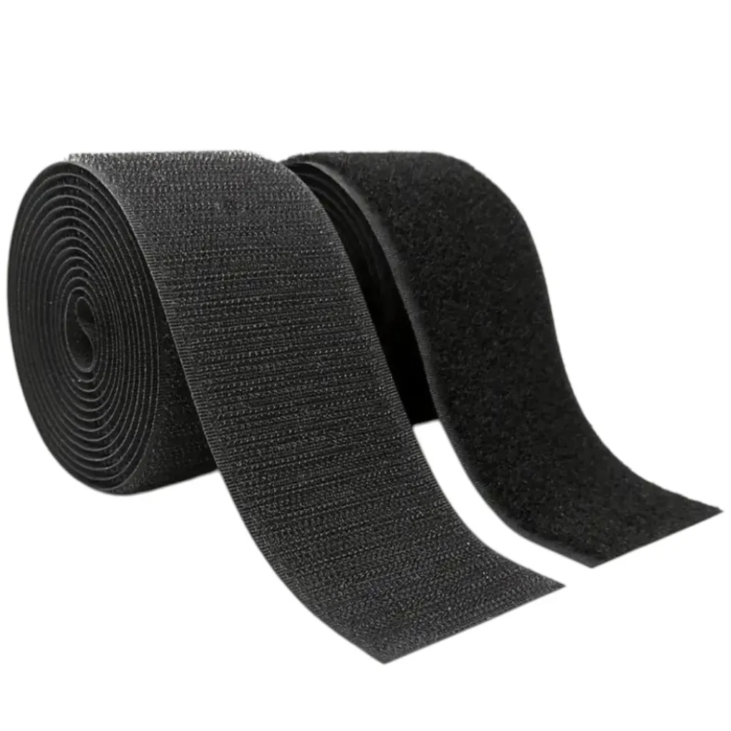 Black Hook & Loop Tape 50mm – 2-Part Velcro Fastening Tape (Per Metre)