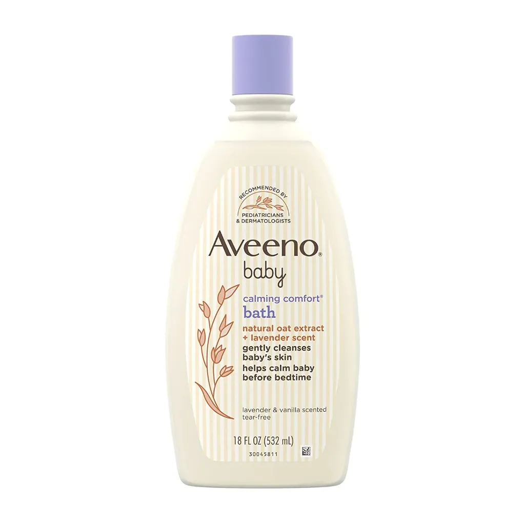 Aveeno Baby Calming Comfort Bath With Oat & Lavender Extract 532ML USA- 9427              Soothing Night-Time Bath for Relaxed, Healthy Baby Skin