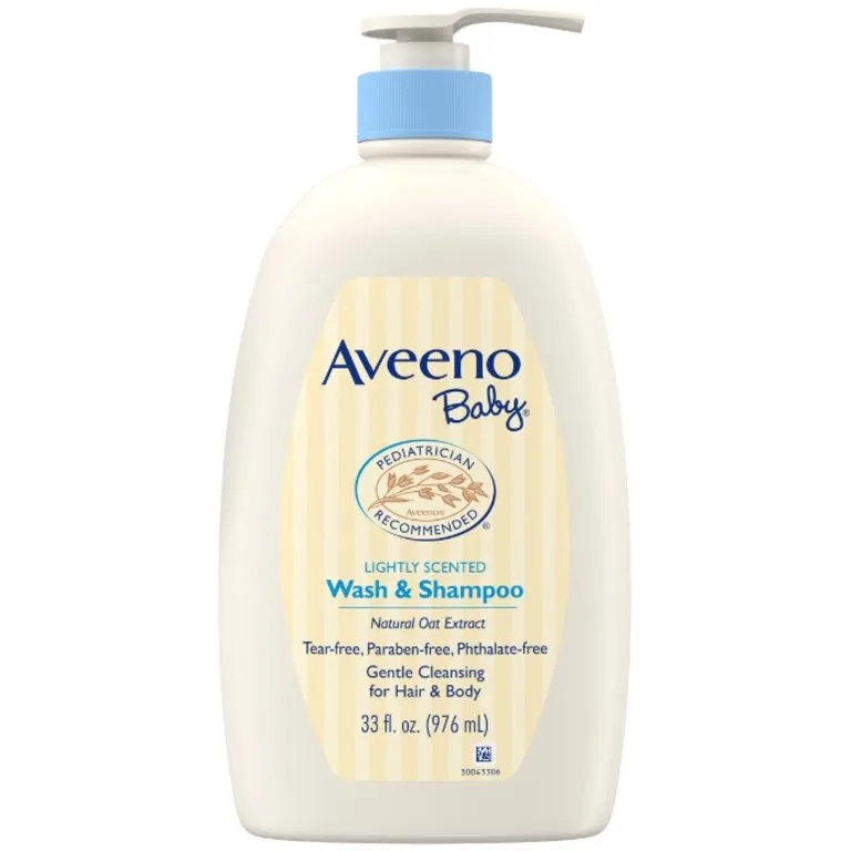 Aveeno Baby Daily Moisture Wash & Shampoo Natural Oat Extract 33FL OZ 976ML USA - 4163