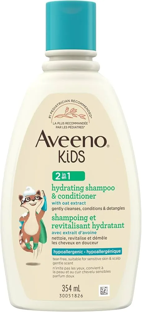 Aveeno Kids 2-IN-1 Hydrating Shampoo & Conditioner 12 FL OZ  354ML                                 Gentle, Moisturizing & Tear-Free Haircare for Kids