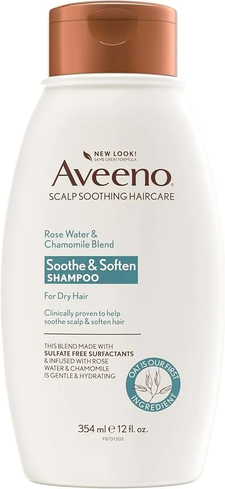 Aveeno Rose Water & Chamomile Blend Shampoo 354ML                                                             Gentle Cleanser for Soft, Balanced & Hydrated Hair