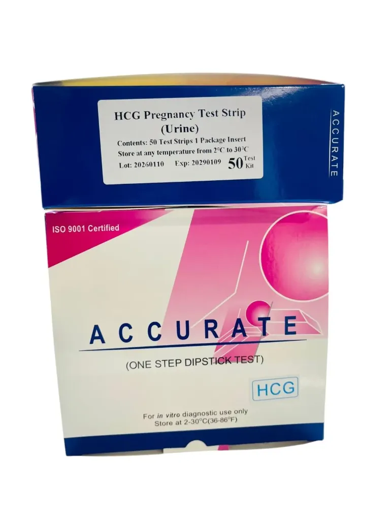 Accurate HCG One Step Pregnancy Test Dipstick – Rapid & Reliable Urine Test | ISO 9001 Certified | Pack of 50 Tests