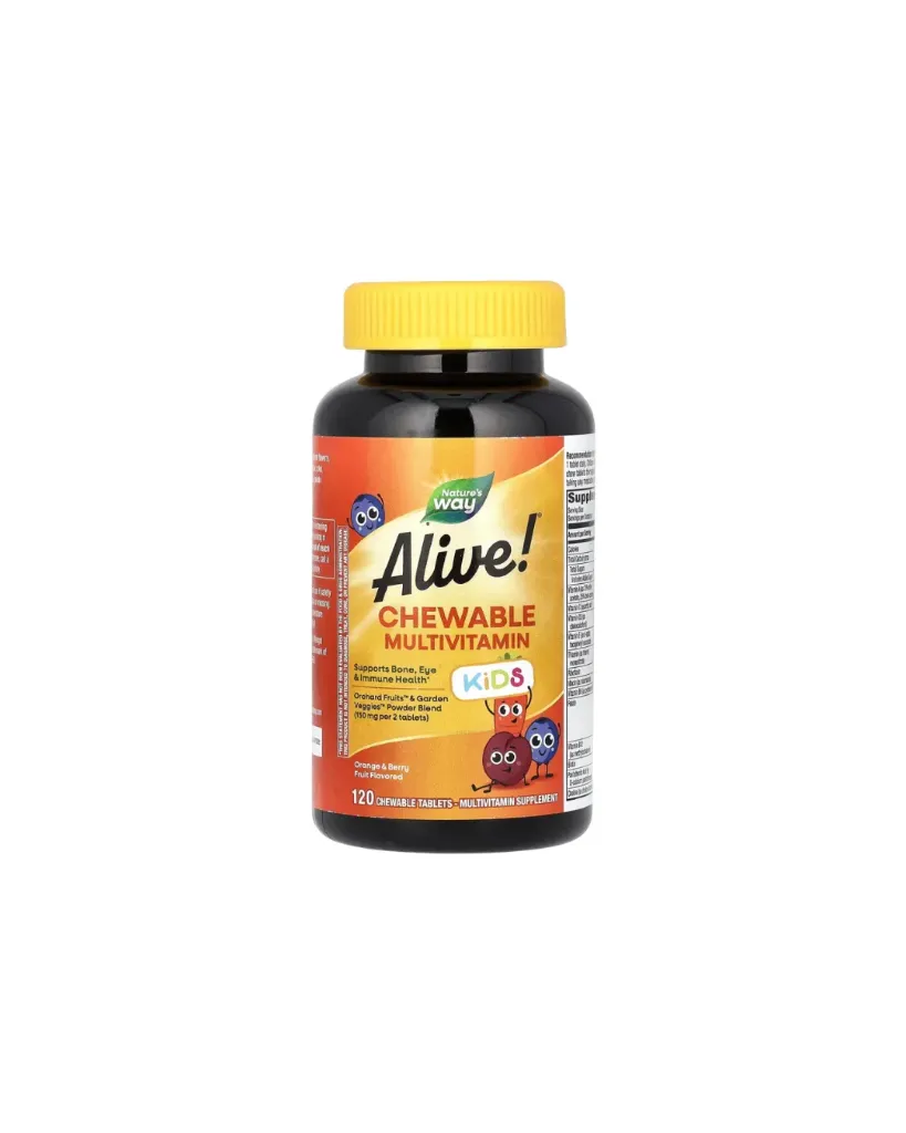 Natures Way Alive Kids Multivitamin Orange & Berry Flavored Chewable Tabs 120's