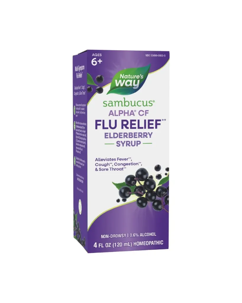 Natures Way Sambucus Alpha of FluCare 120ml – Premium Elderberry Immune Support Syrup