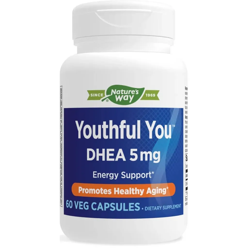 Nature’s Way Youthful You DHEA 5mg Capsules 60’s – Hormone Support for Vitality & Wellbeing