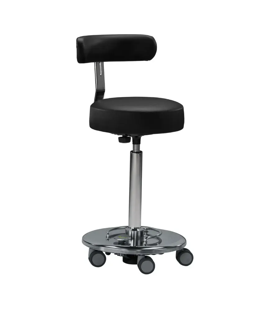 Stool With Backrest – Height Adjustable, 360° Swivel & Designed for Operating Theatres