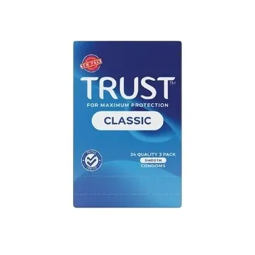Trust Classic Condoms 24’s – Lubricated Latex Condoms for Contraception & Safer Sex