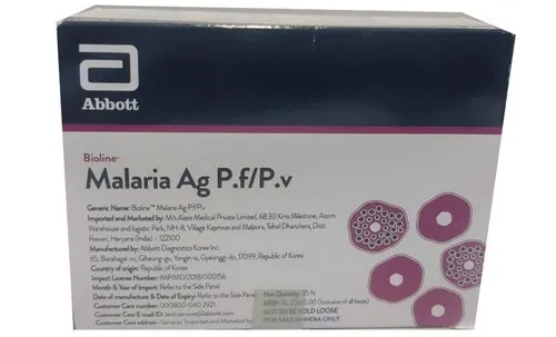 Abbott Malaria Ag Pf/Pv Rapid Diagnostic Test (RDT) – Dual Detection Plasmodium falciparum & P. vivax | Pack of 25 Tests