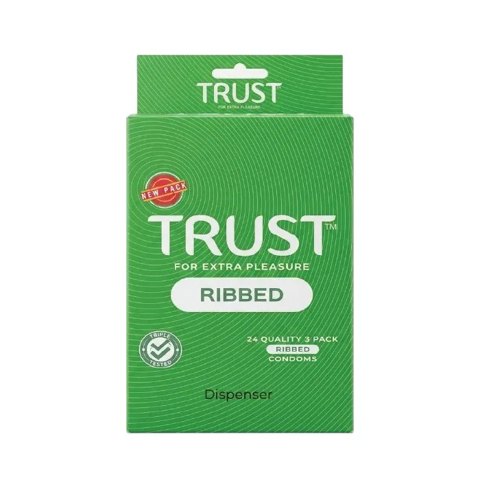 Trust Ribbed Condoms 24’s – Textured Lubricated Latex Condoms (OTC)
