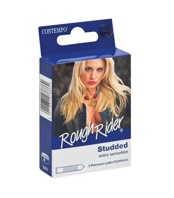 Rough Rider Studded Condoms 3’s – Textured Protection for Enhanced Sensation