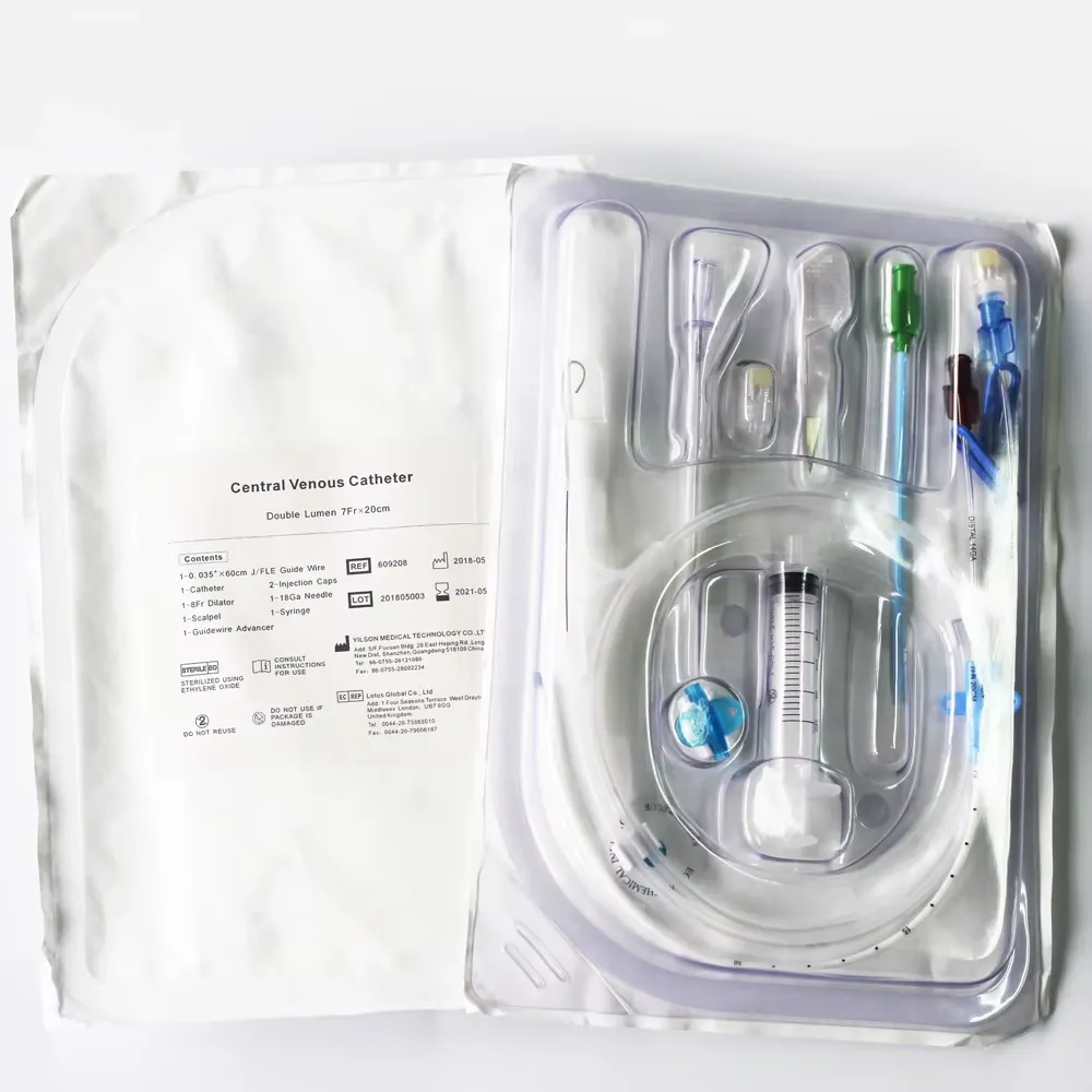 CVC Mini-Kit 7Fr by 20cm Double Lumen with Dressing Adult
