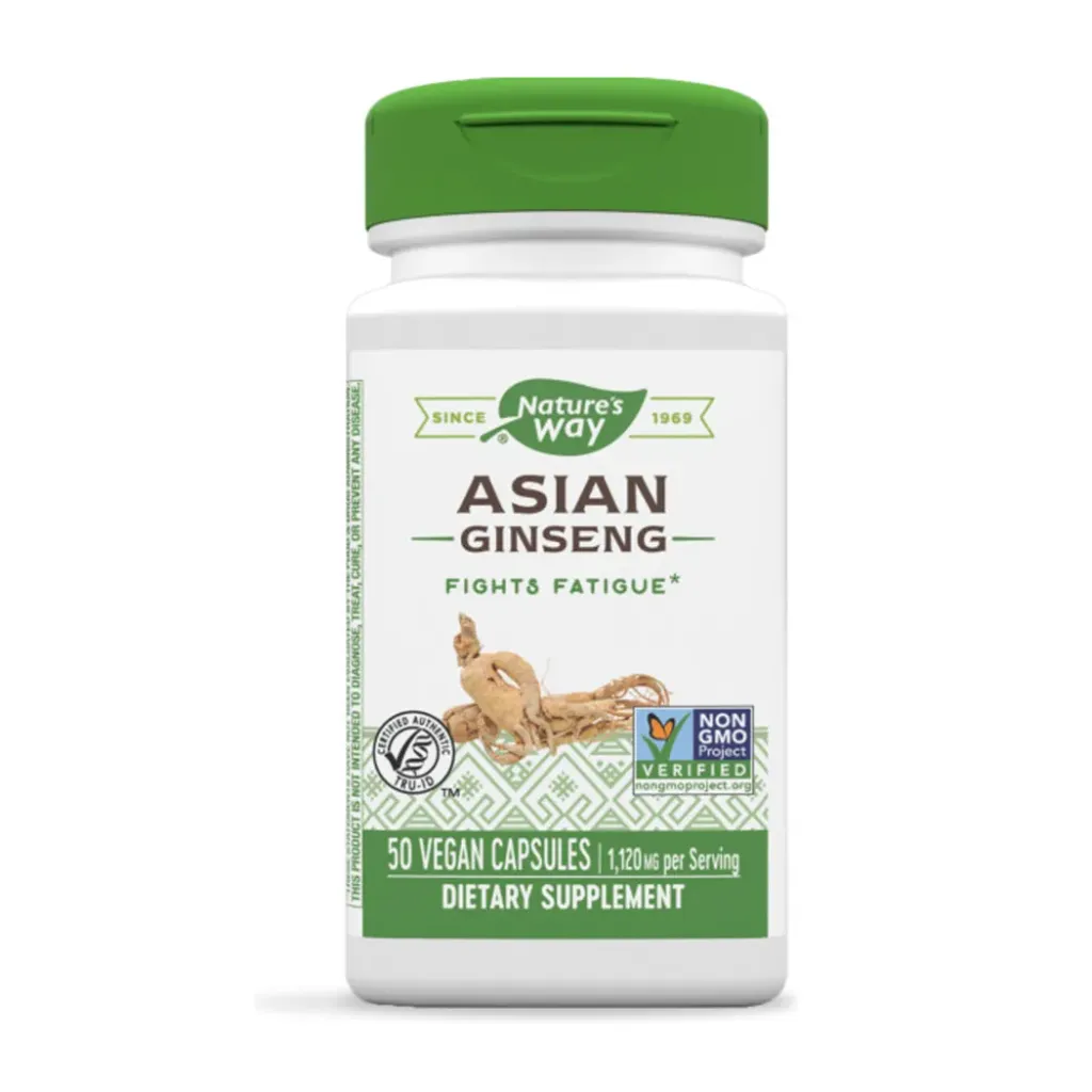 Natures Way Asian Ginseng Vegan Capsules 50s – Energy, Vitality & Mental Focus Support