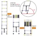 Aluminium Telescopic Ladder 2.9M  10 Step Single Side（Silver)