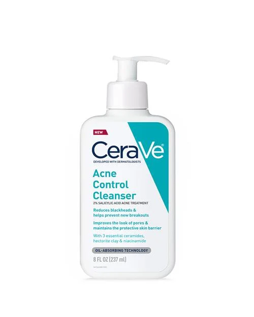 Cerave Blemish Control Cleanser 2% Salicylic Acid Acne Cleanser for Clearer, Smoother Skin