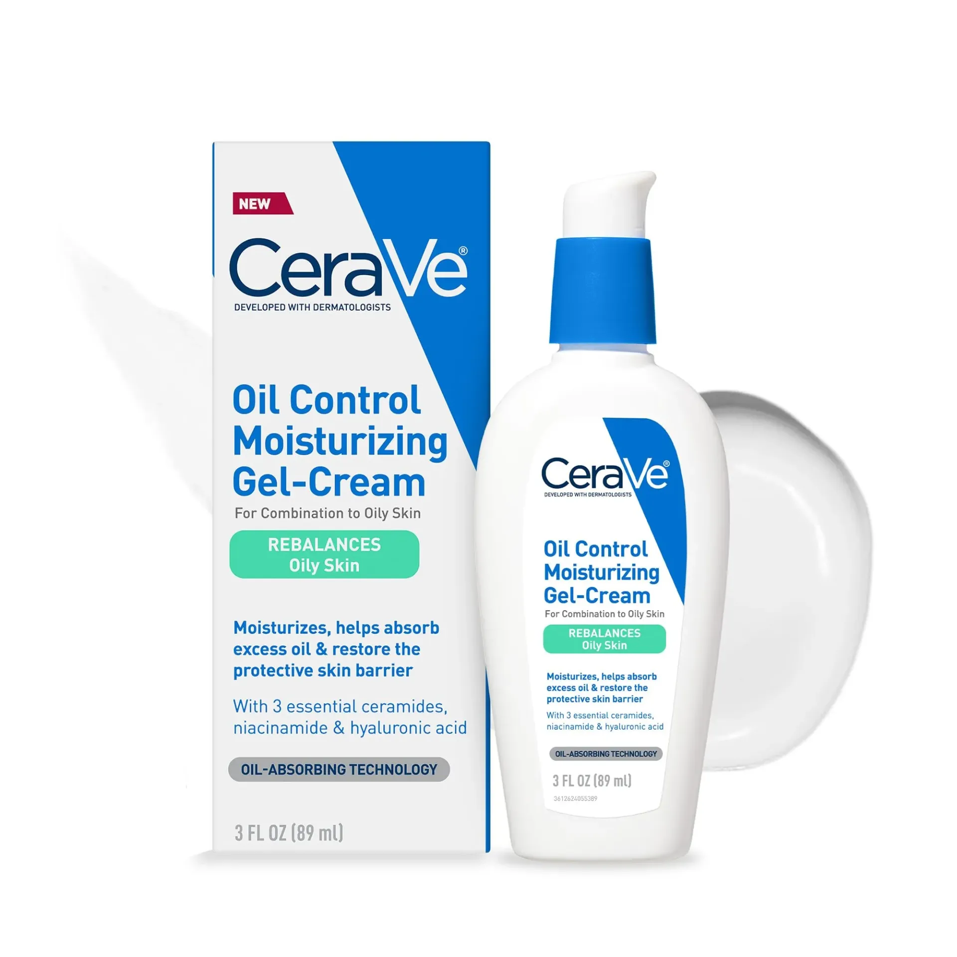 Cerave Oil Control Moisturising Gel Cream 52ml                                      Ultra-Light Hydrating Gel for Oily & Acne-Prone Skin – Controls Shine All Day