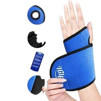 Active Blue Wrist Support with Gel Pads – Lycra Wrist Brace in Blue & Black