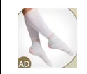 Lipothrombo Ad Below Knee Compression Stockings – Size XS, White (Pair)