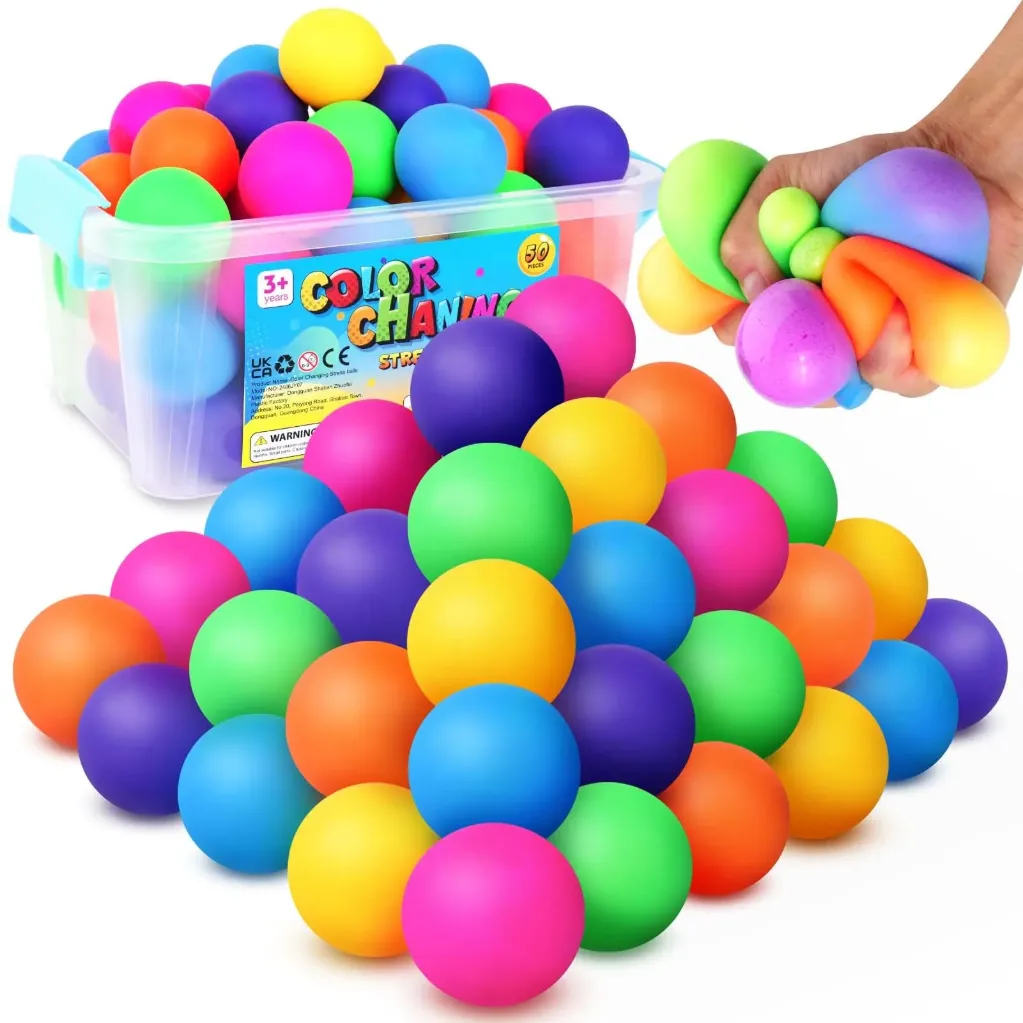 Stress Ball – Pink, Purple, Green & Orange | Soft Hand Therapy & Stress Relief Ball