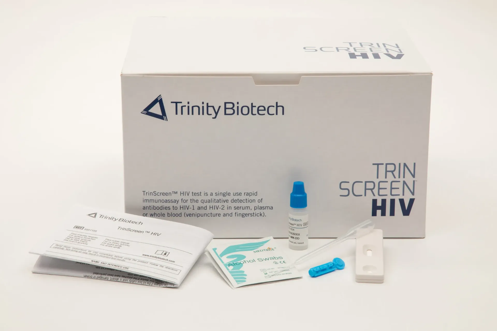  TrinScreen HIV 1/2 Rapid Test Kit – Trinity Biotech | High-Accuracy HIV Screening Cassette 100 Pack