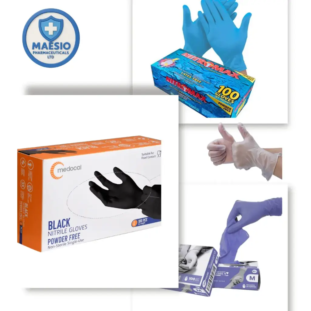 Medical Examination Gloves 100's (Black, Latex, Small, Powdered)