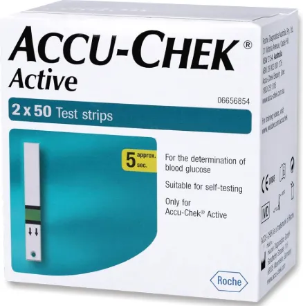 Accu-Chek Active Glucometer Strips – Fast, Accurate & Reliable Blood Glucose Testing (50s)