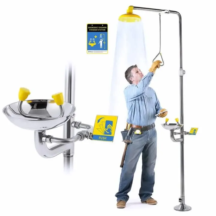 Emergency Shower Eye Wash Station – Reliable Full-Body & Eye Decontamination Safety System